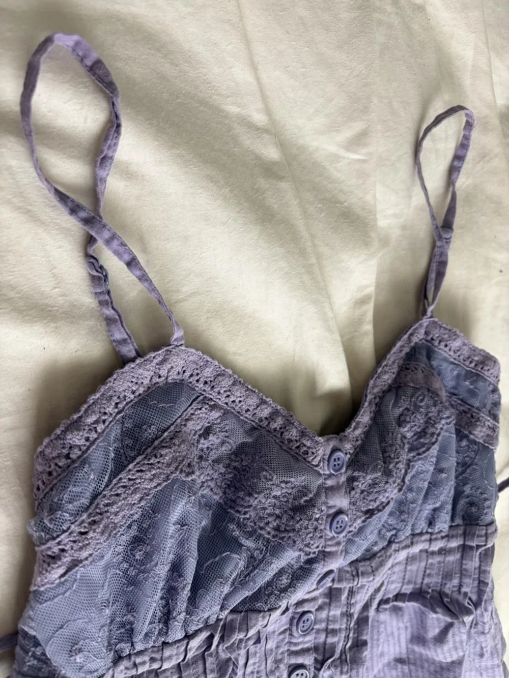 Kirra Purple Lace-Trim Smocked Cami - Picture 3 of 6